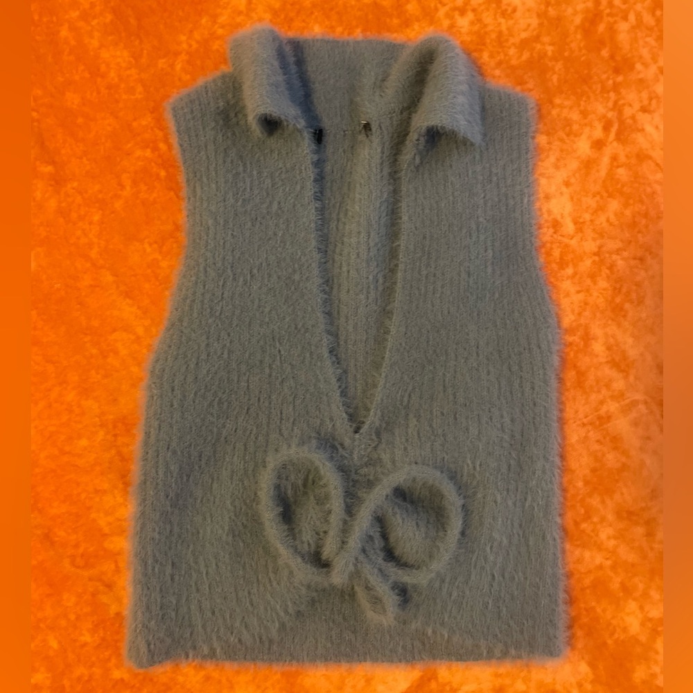 Furry baby blue Vest